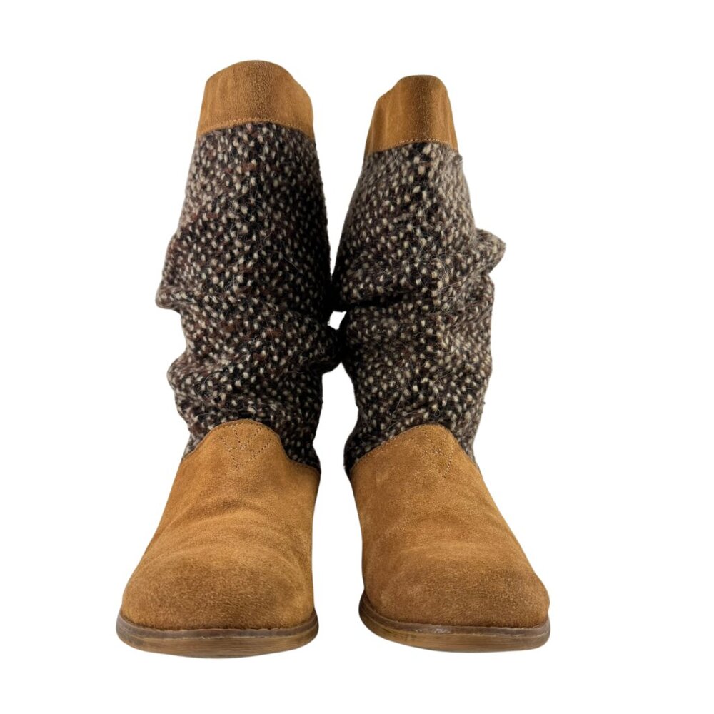 Women’s TOMS Serra Slouch Boots – Brown Sugar Suede – Size 9 Boho Earthy